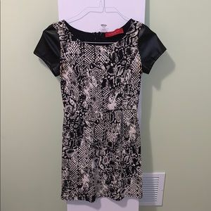 Textured Snakeskin + Pleather Akira Dress